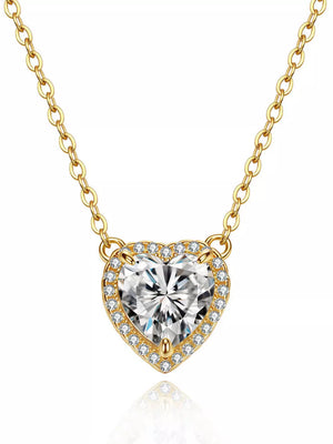 18K Gold-Plated,925 sterling silver,Moissanite Carat weight: 2ct Care instructio necklace in Gold with delicate silhouette