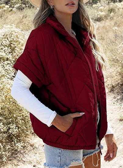 modern quilted jacket in Pink with collared