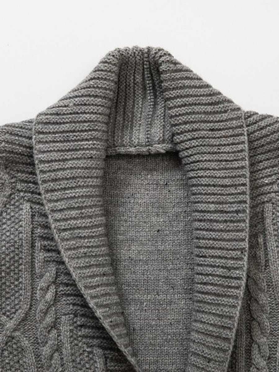cardigan featuring speckled in Gray with 100% polyester Care instructions: Machine wash cold texture