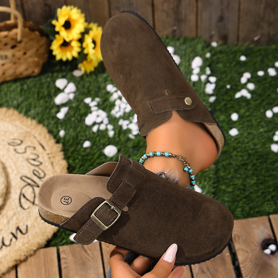 clogs in dark brown