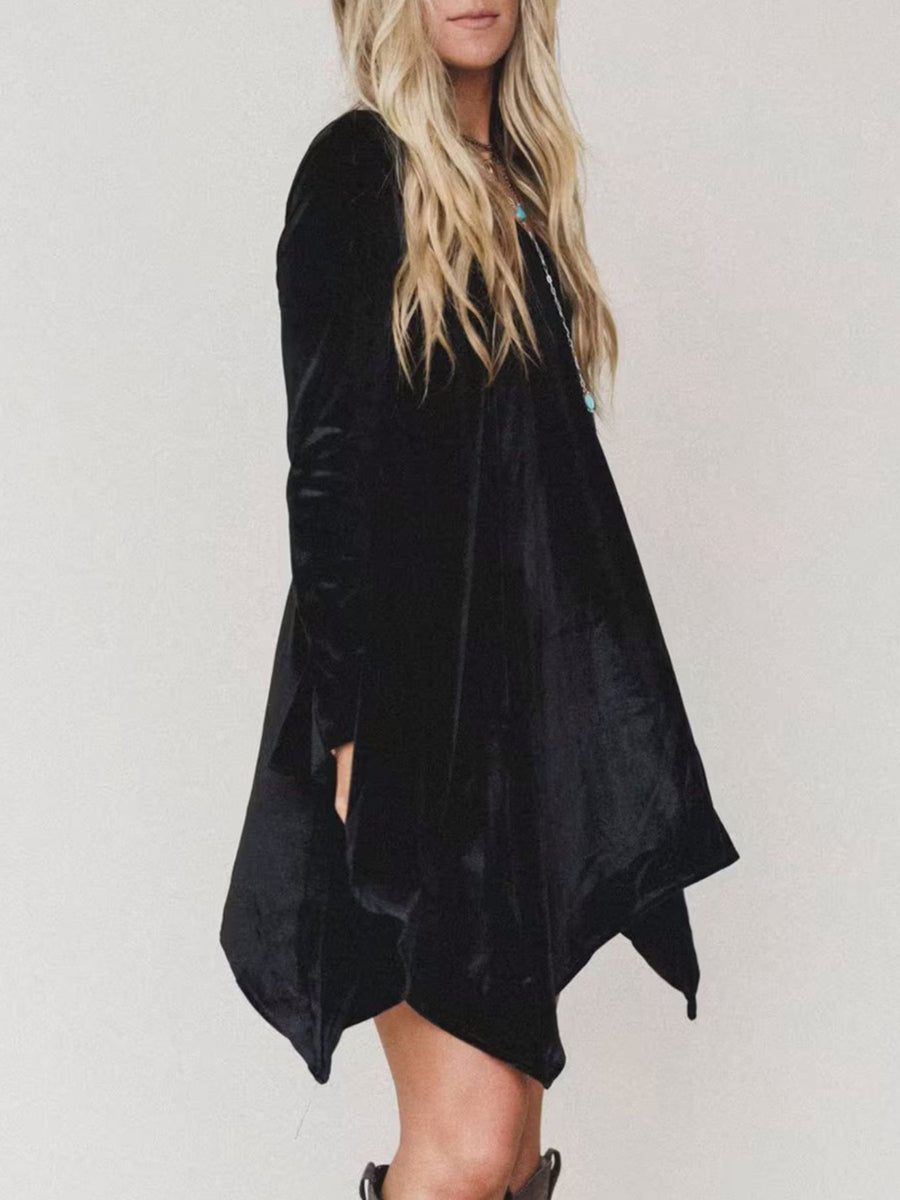 boho mini dress in Skin Tone with v-neck