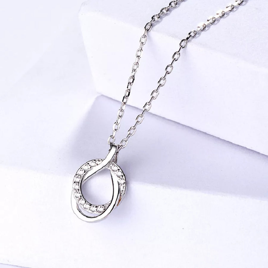 925 sterling silver,Zircon Care instructions: Avoid wearing during exercise, as necklace in clear with not applicable