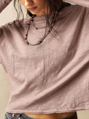 Exposed Seam Long Sleeve Shirt in ivory with exposed seam