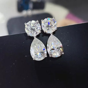 Silver earrings with drop and post-back