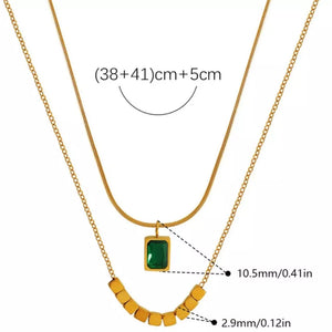 18k Gold-plated Pendant Necklace in White with 18K gold-plated