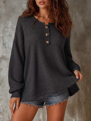 classic henley in Black with henley