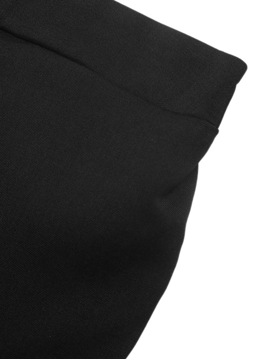 Wide-Leg Pants With Overlap Front Detail in black