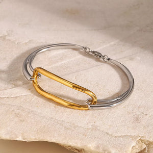 bracelet in Gold with geometric and two-tone