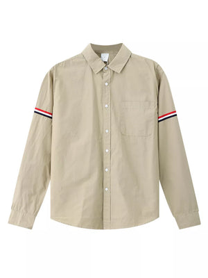 100% Cotton Care instructions: Machine wash cold button-down shirt in Khaki with regular silhouette