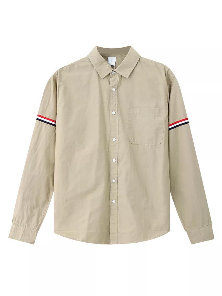100% Cotton Care instructions: Machine wash cold button-down shirt in Khaki with regular silhouette