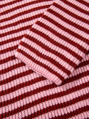 Deep Rose relaxed zip-up sweater with mock neck