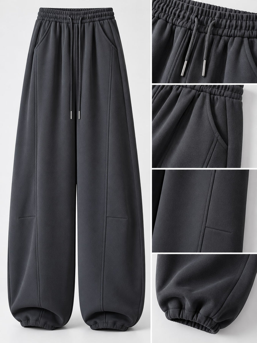 sweatpants in Light Gray-Spring And Fall-Tall with seam detail and full-length