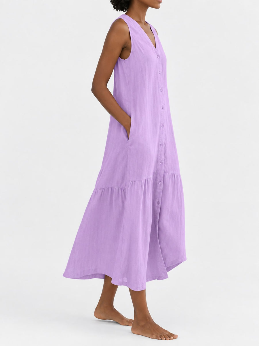 Purple midi dress
