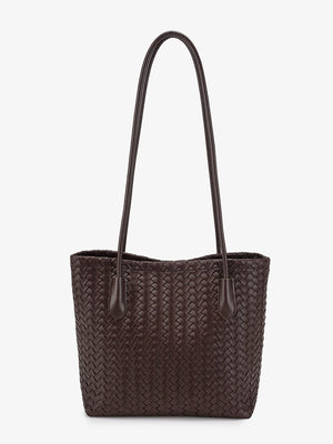 shoulder bag in Coffee Brown with woven and woven texture