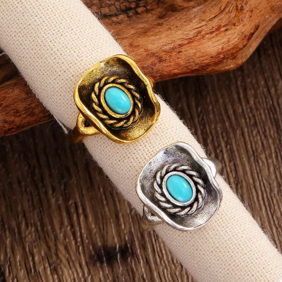 18k Gold-plated Vintage Western Bull Head Rings 4-piece in gold