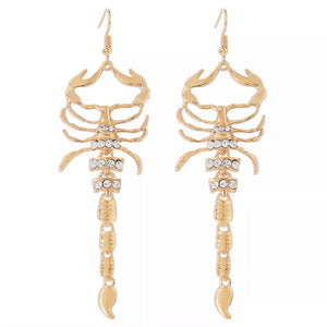 earrings featuring animal motif in Silver with 18K Gold-Plated,Alloy,Rhinestone,Silver-plated Care instructions: Avoid
