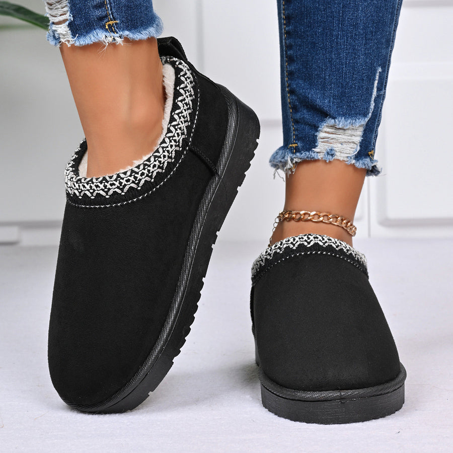 Black ankle boots with ankle-length and slip-on