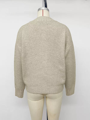 cardigan in Khaki with zipper and hip-length