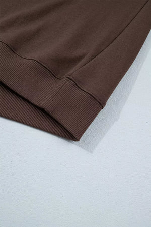 Plaid Pray Crew Neck Sweatshirt in dark brown