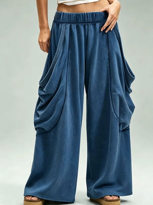 100% polyester Care instructions: Machine wash cold cargo pants in Blue with oversized silhouette