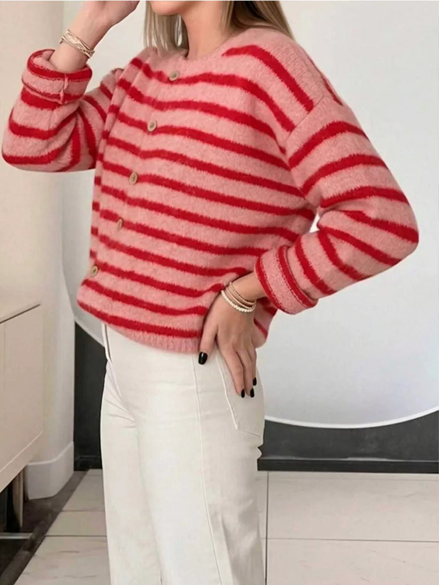 65% polyester, 30% viscose, 5% elastane Care instructions: Machine wash cold cardigan in Red with relaxed silhouette