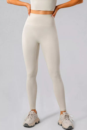 leggings in ivory featuring high-waisted and fitted fit
