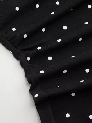 mini dress featuring polka dot in Black with 95% viscose, 5% elastane Care instructions: Machine wash cold texture