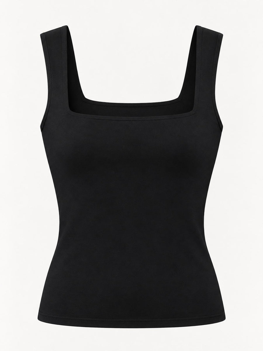 Polyester & tank top in Hot Pink with slim silhouette