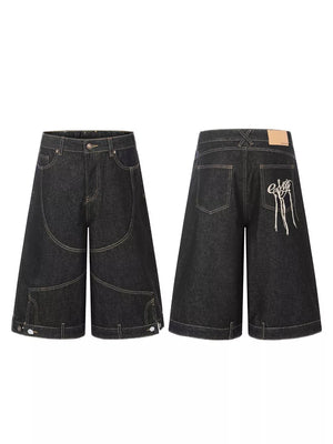 Black capris with capri and button-front