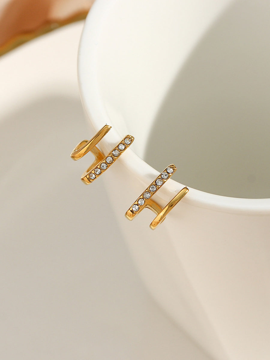 Gold with earrings with 18K gold-plated 8