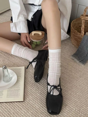 gray socks with sheer cuff and N/A