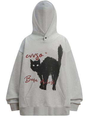 95%cotton,5%spandex Care instructions: Machine wash cold pullover hoodie in Light Gray with oversized silhouette