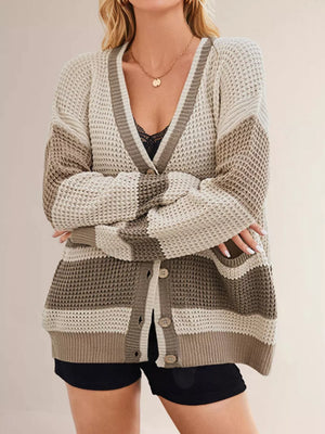 100% polyester Care instructions: Machine wash cold cardigan in Khaki with oversized silhouette