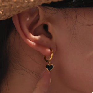 18K Gold-Plated,Stainless Steel,Black agate Care instructions: Avoid wearing dur earrings in Gold with straight silhouette