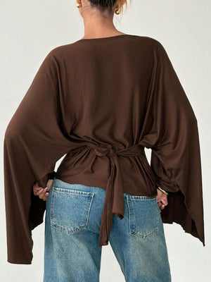 modern top in Black with boat neck