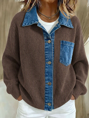 100% polyester Care instructions: Machine wash cold cardigan in Beige with relaxed silhouette