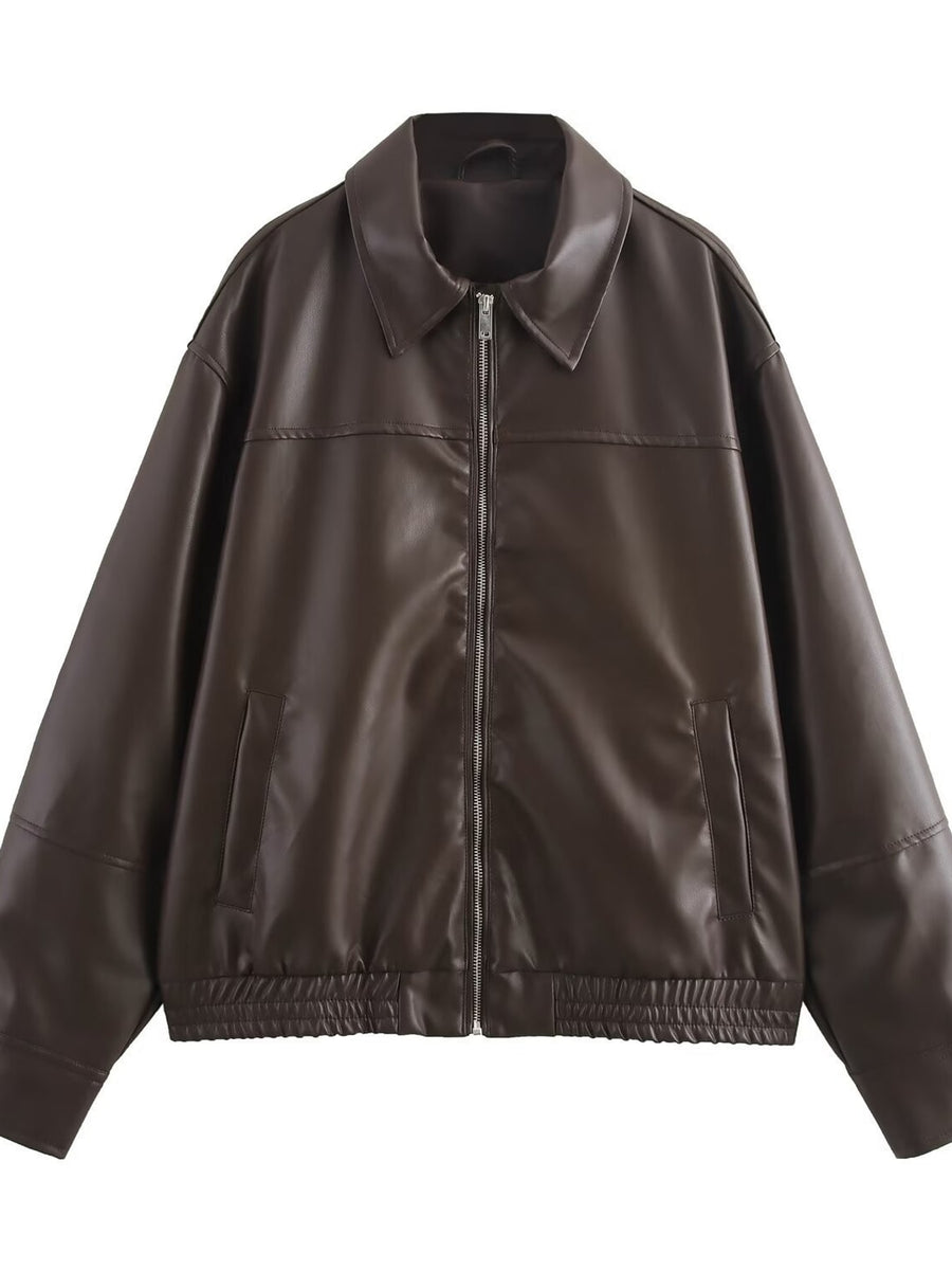 black bomber jacket with seam detail and long sleeve