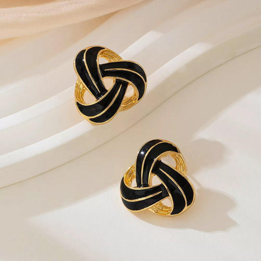 18K Gold-Plated,Alloy Care instructions: Avoid wearing during exercise, as sweat earrings in Black with stud silhouette