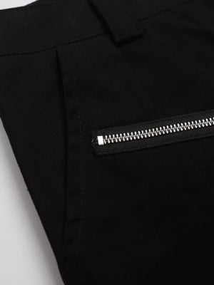 Men's Zipper Detail Wide Leg Capris in Army Green