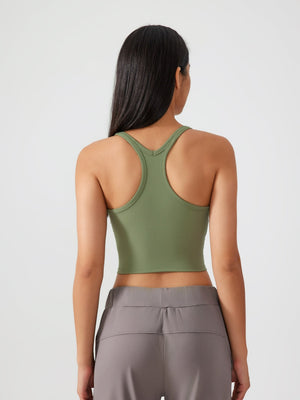 Hot Pink Sculpted Racerback Crop Tank