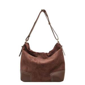 handbag featuring patchwork in black with Suede Imported Size & texture