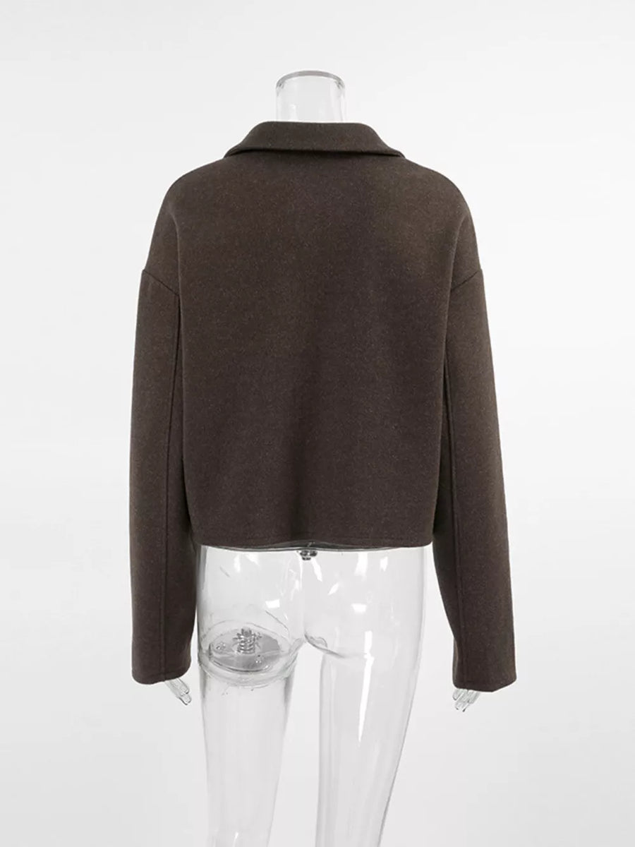 Khaki relaxed jacket with collared