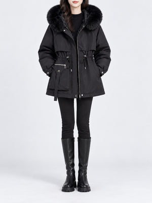 classic parka in White with hooded
