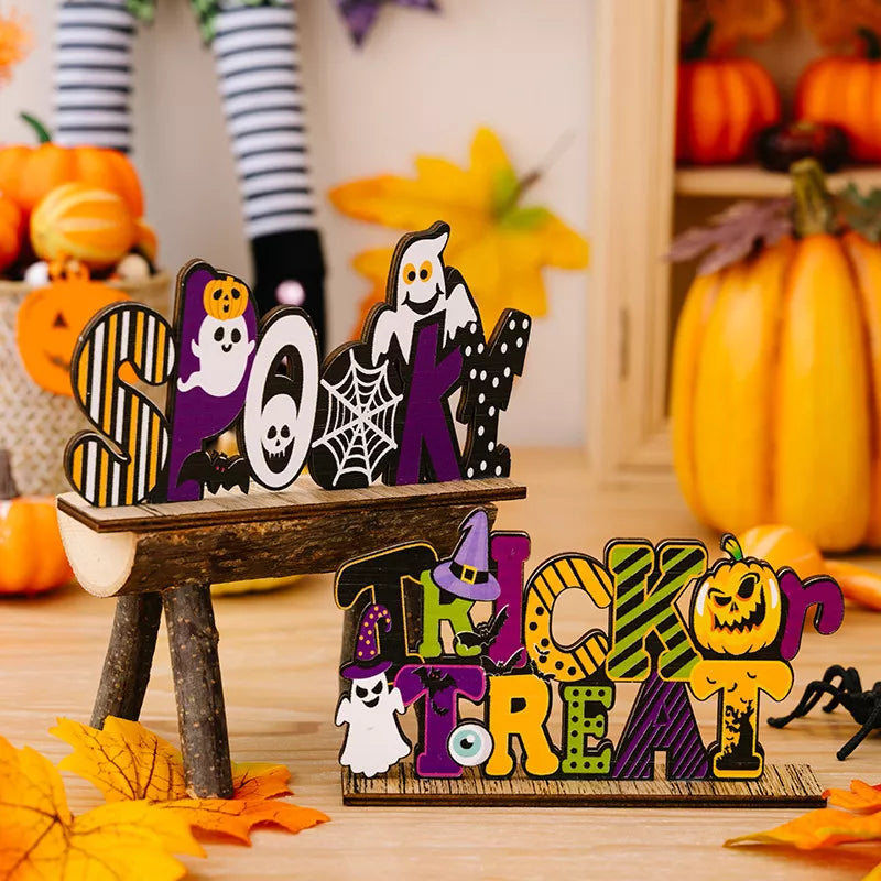 decorative ornament in orange featuring Halloween motifs and decorative object fit