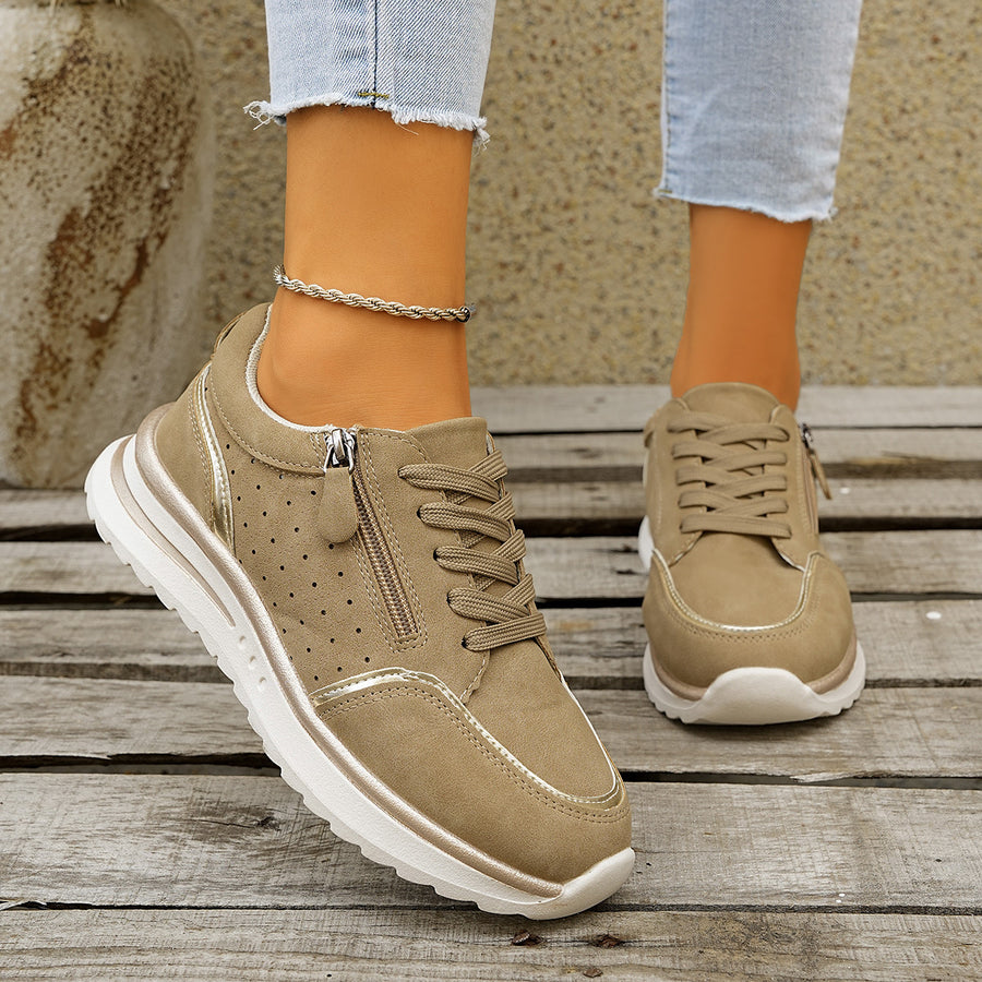 Polyester,Rubber Imported Size & sneakers in light grey with regular silhouette