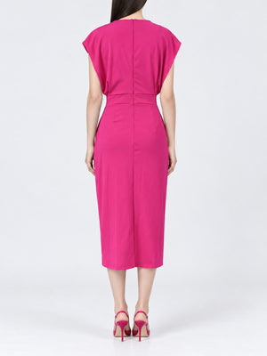 Navy midi dress with midi and pull-on
