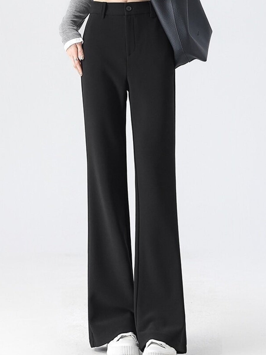 Polyester 89 trousers in Apricot-Regular with flared silhouette
