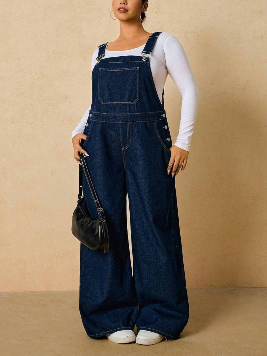 95%cotton,5%spandex Care instructions: Machine wash cold overalls in Dusty Blue with loose silhouette