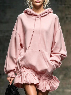 Pink mini dress with mini and pullover