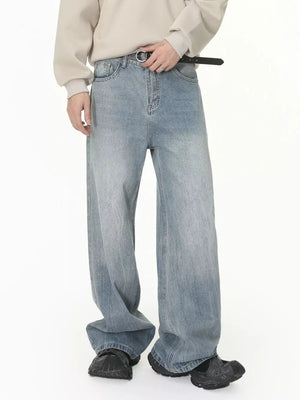 74 jeans in light wash blue with loose silhouette